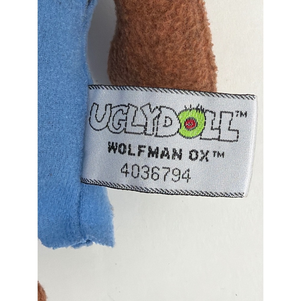 Uglydoll Wolfman Ox Plush Gund 2013 Universal Studios Brown Monster Blue Shirt - Picture 5 of 6